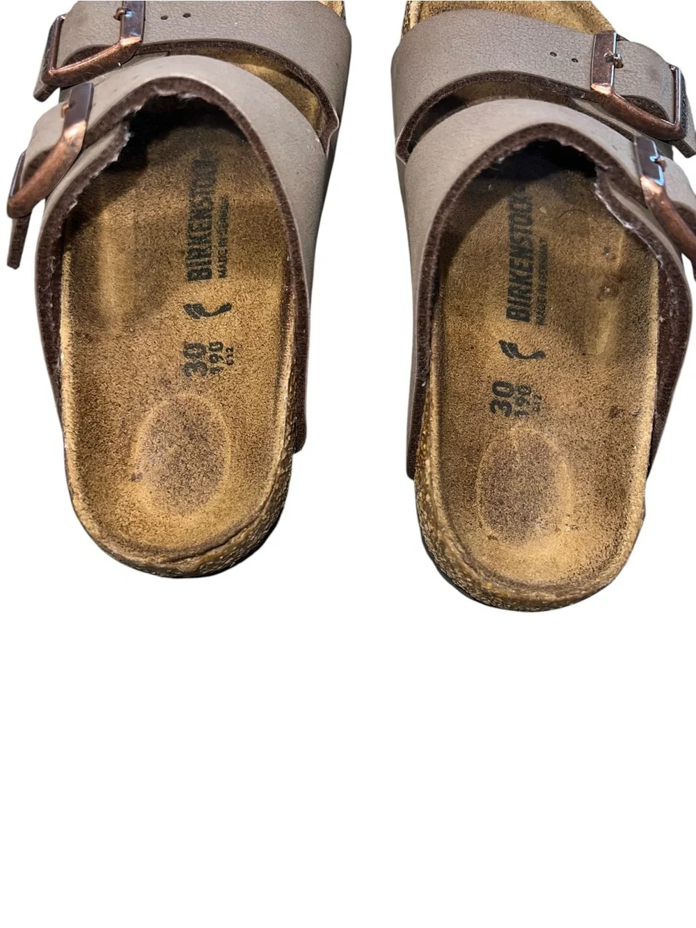 Birkenstock Arizona Kids Sandals Taupe BirkoFlor Copper Buckles EU 30 US 12/12.5